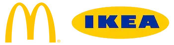 Logo do MacDonalds e do IKEA