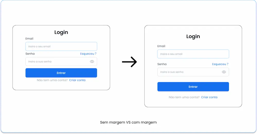 Margin padding botão