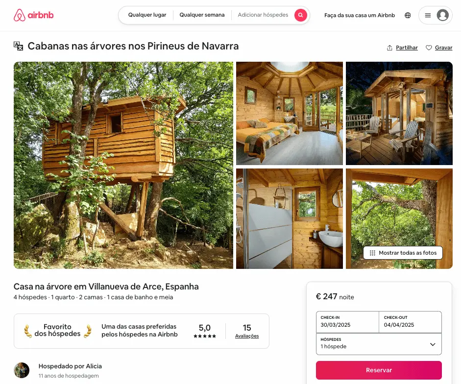 Páginas de Anúncio Airbnb